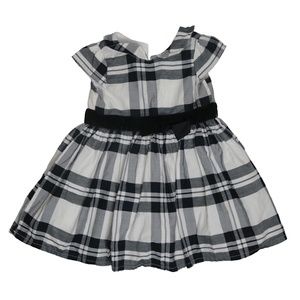 Baby Girls White Bow Plaid Aline Flared Holiday Dress w/ Bloomers Size 18M